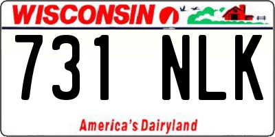 WI license plate 731NLK