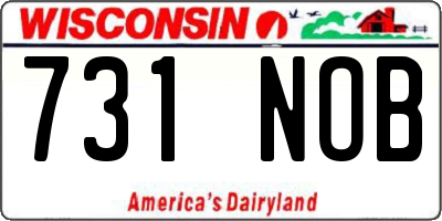 WI license plate 731NOB