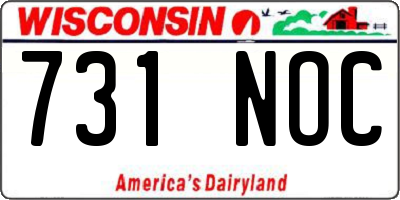 WI license plate 731NOC