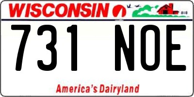 WI license plate 731NOE