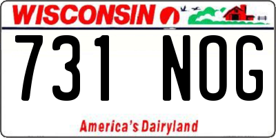 WI license plate 731NOG