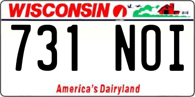 WI license plate 731NOI