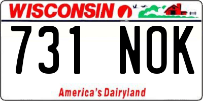 WI license plate 731NOK