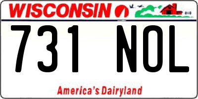 WI license plate 731NOL