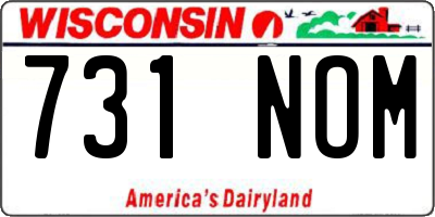 WI license plate 731NOM