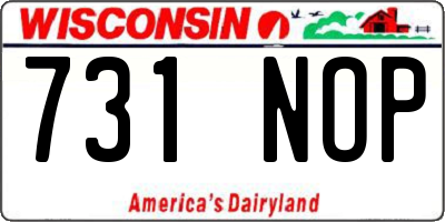 WI license plate 731NOP