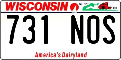 WI license plate 731NOS