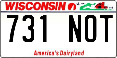 WI license plate 731NOT