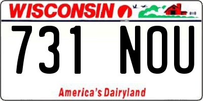 WI license plate 731NOU