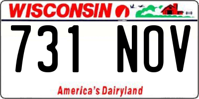 WI license plate 731NOV