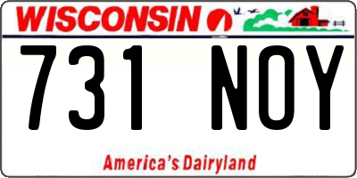 WI license plate 731NOY