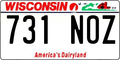 WI license plate 731NOZ