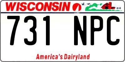 WI license plate 731NPC