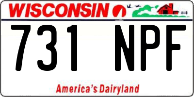 WI license plate 731NPF