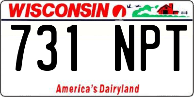 WI license plate 731NPT