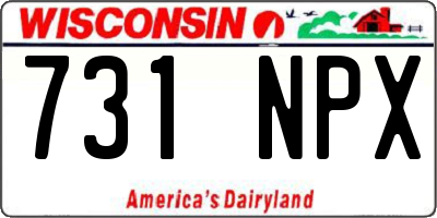 WI license plate 731NPX
