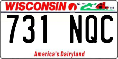 WI license plate 731NQC