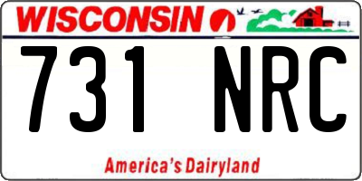 WI license plate 731NRC