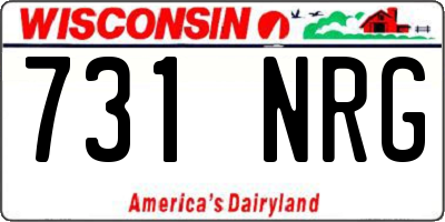 WI license plate 731NRG