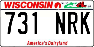 WI license plate 731NRK