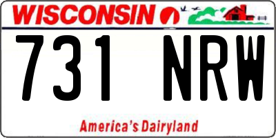 WI license plate 731NRW