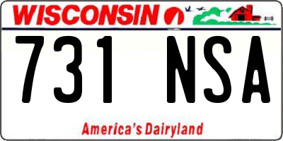 WI license plate 731NSA