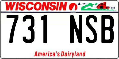 WI license plate 731NSB