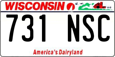 WI license plate 731NSC