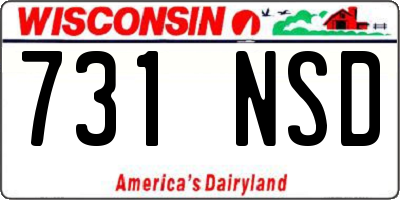 WI license plate 731NSD
