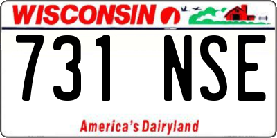 WI license plate 731NSE