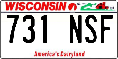 WI license plate 731NSF