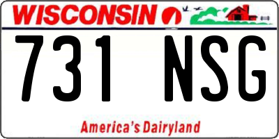 WI license plate 731NSG