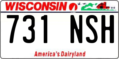 WI license plate 731NSH