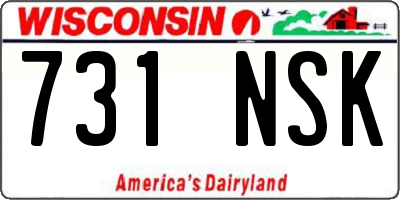 WI license plate 731NSK