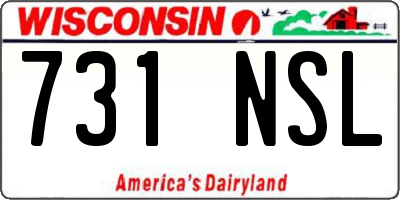 WI license plate 731NSL