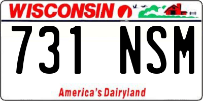 WI license plate 731NSM