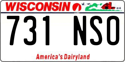 WI license plate 731NSO