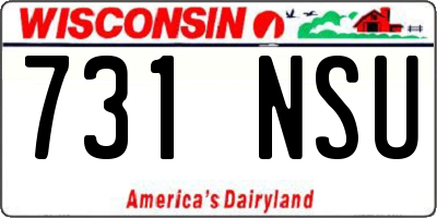 WI license plate 731NSU