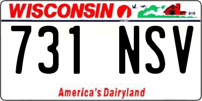 WI license plate 731NSV