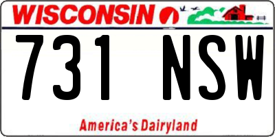 WI license plate 731NSW