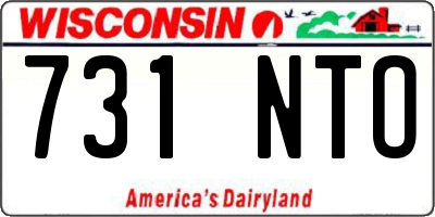 WI license plate 731NTO