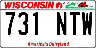 WI license plate 731NTW