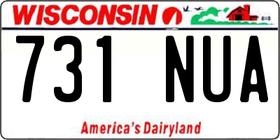 WI license plate 731NUA