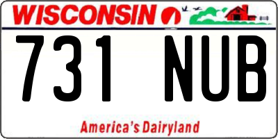 WI license plate 731NUB