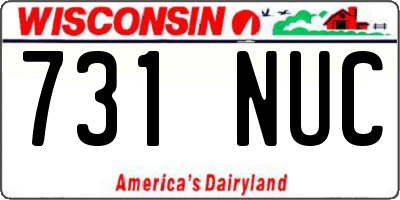WI license plate 731NUC