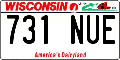 WI license plate 731NUE