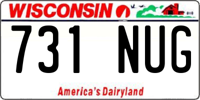 WI license plate 731NUG