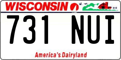 WI license plate 731NUI
