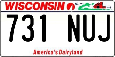WI license plate 731NUJ