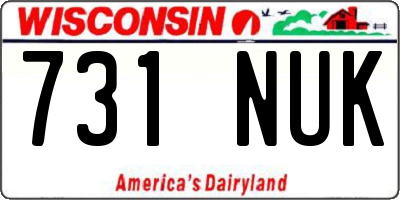 WI license plate 731NUK